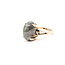 Ring Unique 0.01ctw Round Diamonds 6.3ct Grey Catseye Quartz 14ky 16mm Sz8 8.2g 225110031