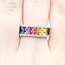Ring Invisible Set 0.24ctw Round Diamonds 2.29ctw Rainbow Sapphire 14ky 7.8mm Sz7 7.29g 225110141