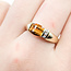 Ring East West 0.03ctw Round Diamonds 1.2ct Citrine 14ky 6.25mm Sz7.5 5.4g 225110016