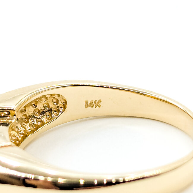 Ring East West 0.03ctw Round Diamonds 1.2ct Citrine 14ky 6.25mm Sz7.5 5.4g 225110016