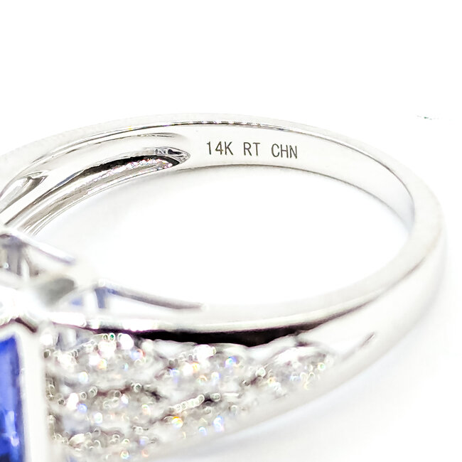 Ring .12ctw Round Diamonds 2.2ct Tanzanite 14kw 10.15mm Sz7 3.9g 225100020