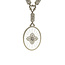 Necklace Filigree Kampfer Glass .03ctw Old Euro Cut Diamonds 10kw 1.75x1.4" 15" 10.32g 225110078