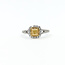 Ring Halo 0.47ctw, 0.61ct yellow center Round Diamonds 18kw 9x9mm Sz7 3.86g 225110144