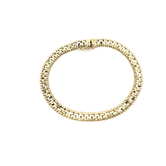 Bracelet Textured Bar Link Lobster 14ktt 6mm 8" 11.4g 125112018