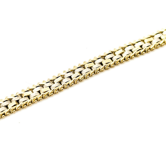 Bracelet Textured Bar Link Lobster 14ktt 6mm 8" 11.4g 125112018