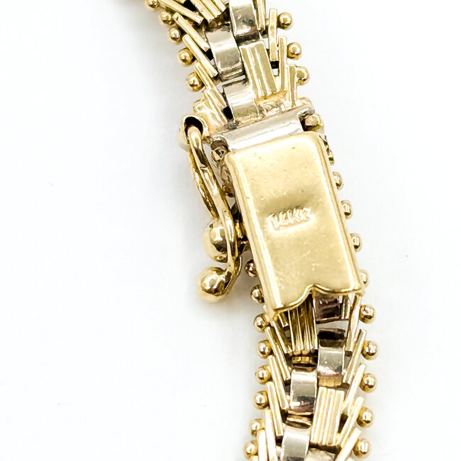 Bracelet Textured Bar Link Lobster 14ktt 6mm 8" 11.4g 125112018