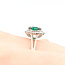 Ring Double Halo 0.40ctw Round Diamonds 1.20ctw Emerald 14kw 12mm Sz7 4g 225110145