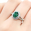 Ring Double Halo 0.40ctw Round Diamonds 1.20ctw Emerald 14kw 12mm Sz7 4g 225110145