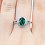Ring Double Halo 0.40ctw Round Diamonds 1.20ctw Emerald 14kw 12mm Sz7 4g 225110145