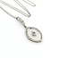 Necklace Filigree Kampfer Glass .02ct Round Diamond 14kw 1.5x.75" 15.5" 2.9g 225110081