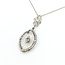 Necklace Filigree Kampfer Glass .02ct Round Diamond 14kw 1.5x.75" 15.5" 2.9g 225110081
