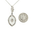 Necklace Filigree Kampfer Glass .02ct Round Diamond 14kw 1.5x.75" 15.5" 2.9g 225110081