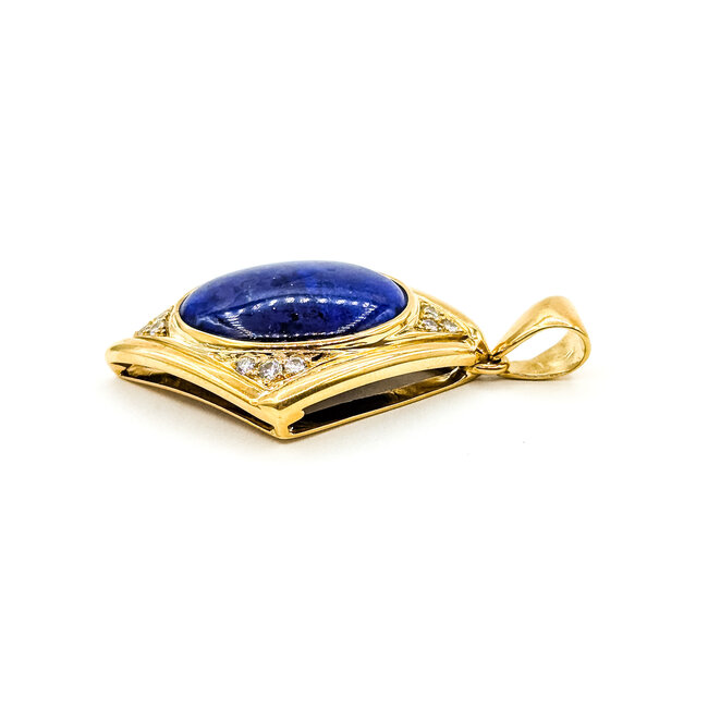 Pendant Kite 0.33ctw Round Diamonds 18ct Blue Lapis Lazuli 18ky 1.6x1.05" 11.51g 225100065