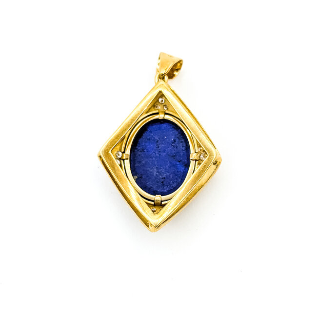 Pendant Kite 0.33ctw Round Diamonds 18ct Blue Lapis Lazuli 18ky 1.6x1.05" 11.51g 225100065