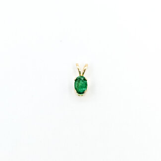 Pendant Solitaire .50ct Emerald 14ky 10x5x4.5mm .33g 225100088