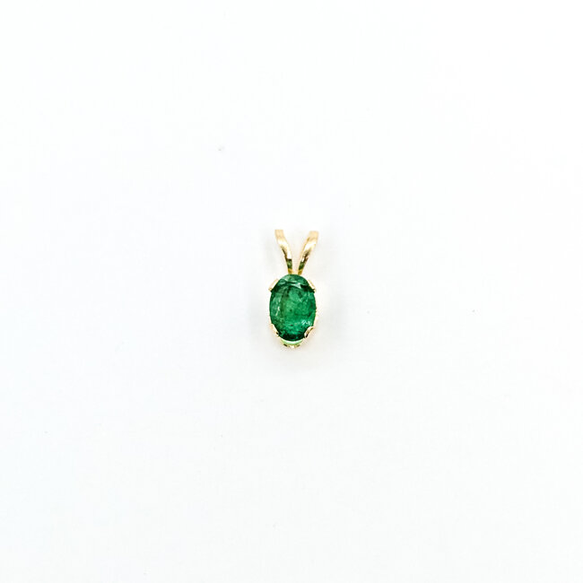 Pendant Solitaire .50ct Emerald 14ky 10x5x4.5mm .33g 225100088