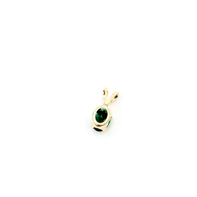 Pendant Solitaire .50ct Emerald 14ky 10x5x4.5mm .33g 225100088