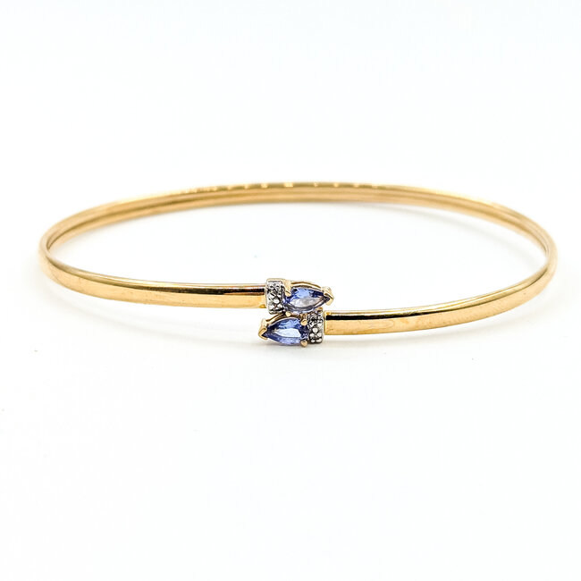 Bracelet Bypass 0.06ctw Round Diamonds .50ctw Purple Tanzanite 14ky 2.8mm 7" 3.06g 225100068