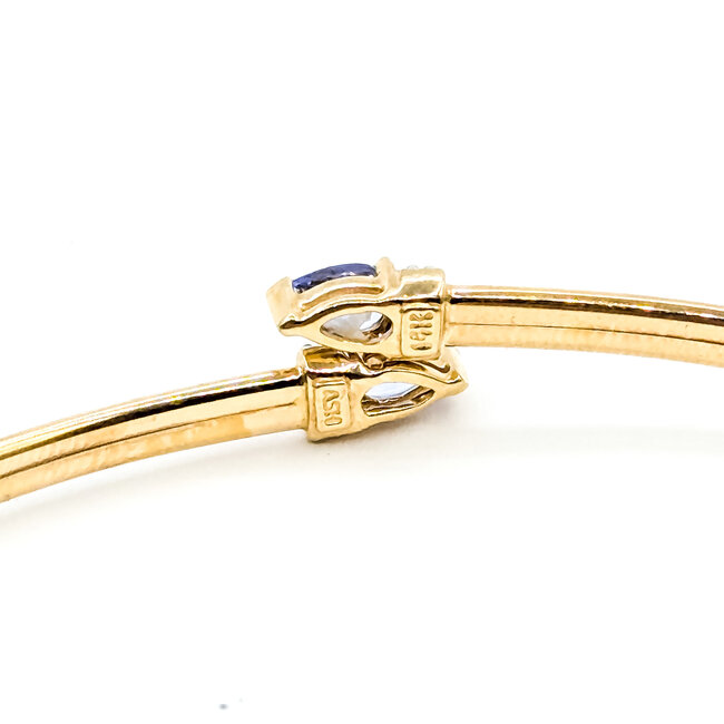 Bracelet Bypass 0.06ctw Round Diamonds .50ctw Purple Tanzanite 14ky 2.8mm 7" 3.06g 225100068