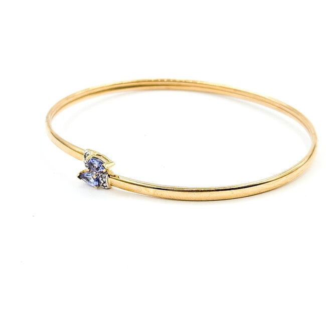 Bracelet Bypass 0.06ctw Round Diamonds .50ctw Purple Tanzanite 14ky 2.8mm 7" 3.06g 225100068