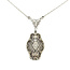 Necklace Filigree .03ct Old Mine Cut Diamond 14kw 1.5x.6" 18" 2.87g 225110080