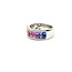 Ring Invisible Set 0.24ctw Round Diamonds 2.29ctw Rainbow Sapphire 14kw 7.8mm Sz7 7.35g 225110142