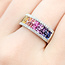 Ring Invisible Set 0.24ctw Round Diamonds 2.29ctw Rainbow Sapphire 14kw 7.8mm Sz7 7.35g 225110142