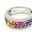 Ring Invisible Set 0.24ctw Round Diamonds 2.29ctw Rainbow Sapphire 14kw 7.8mm Sz7 7.35g 225110142