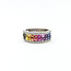 Ring Invisible Set 0.24ctw Round Diamonds 2.29ctw Rainbow Sapphire 14kw 7.8mm Sz7 7.35g 225110142