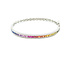 Bracelet Bangle Channel 0.66ctw Round Diamonds 3.35ctw Rainbow Sapphire 14kw 7.25" 15.7g 225110137