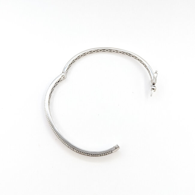 Bracelet Bangle Channel 0.66ctw Round Diamonds 3.35ctw Rainbow Sapphire 14kw 7.25" 15.7g 225110137