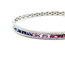 Bracelet Bangle Channel 0.66ctw Round Diamonds 3.35ctw Rainbow Sapphire 14kw 7.25" 15.7g 225110137