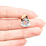 Pendant Freeform .01ct Round Diamonds 3.32ct Aquamarine 14ky 17mm 2.8g 225100007