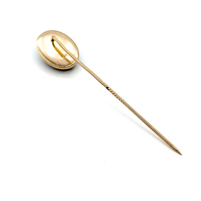 Pin 12ct Green & Black Malachite 10ky 18x13mm 2.6x.5" 3.63g 225100075