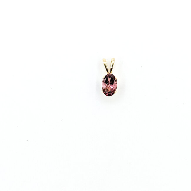 Pendant Solitaire .60ct Purple Tourmaline 14ky 10x4mm .27g 225100085
