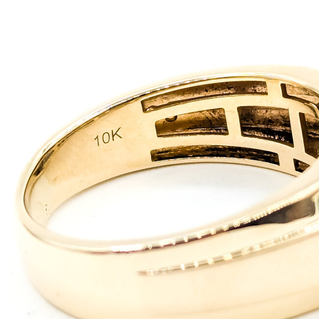 Ring Engagement 3-Row 0.4ctw Round Diamonds 10ky 8.94mm Sz11 5.495g 125110144