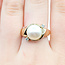 Ring Cocktail 0.07ctw Round Diamonds 10mm Pearl 14ky 12mm Sz6.75 9.2g 225110028