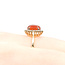 Ring Halo Cabochon 0.15ctw Round Diamonds 1ct Carnelian 14ky 12.5mm Sz6.5 2.63g 225110003
