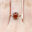 Ring Halo Cabochon 0.15ctw Round Diamonds 1ct Carnelian 14ky 12.5mm Sz6.5 2.63g 225110003
