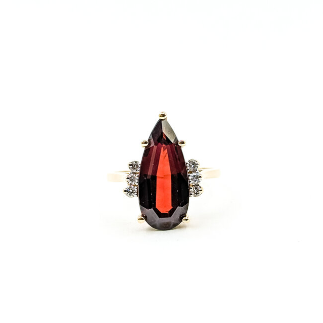 Ring 0.06ctw Round Diamonds 4.7ct Garnet 14ky 18.6mm Sz6.75 4.3g 225110023