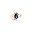 Ring Cluster Halo 0.56ctw Round & Baguette Diamonds .95ct Iolite 14ky 13.4mm Sz6.5 5.2g 225110009