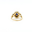 Ring Cluster Halo 0.56ctw Round & Baguette Diamonds .95ct Iolite 14ky 13.4mm Sz6.5 5.2g 225110009