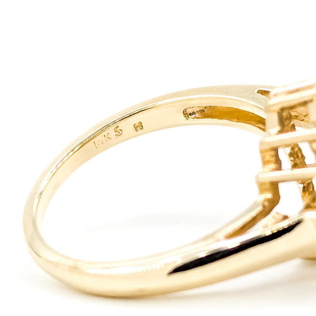 Ring Cluster Halo 0.56ctw Round & Baguette Diamonds .95ct Iolite 14ky 13.4mm Sz6.5 5.2g 225110009