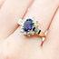 Ring Cluster Halo 0.56ctw Round & Baguette Diamonds .95ct Iolite 14ky 13.4mm Sz6.5 5.2g 225110009