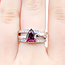Ring Cross Over 0.05ctw Round Diamonds 1.8ct Rodolite Garnet 14kw 9.5mm Sz6.5 7.4g 225110024