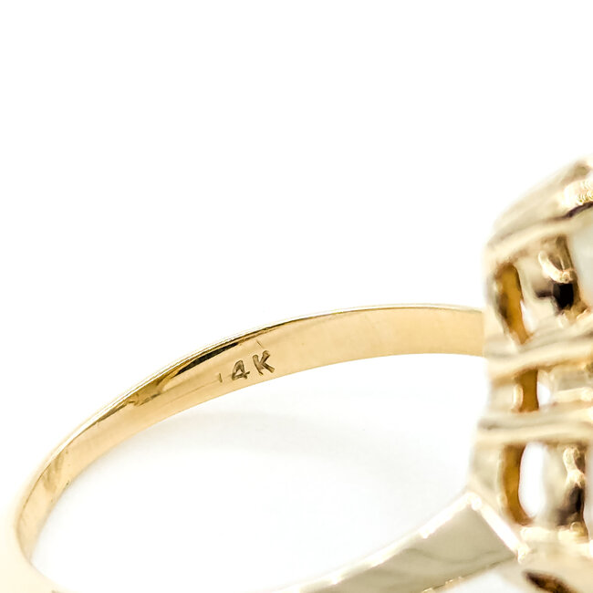 Ring Cocktail 0.03ctw Round Diamonds 4ctw Opal 14ky 16.5mm Sz5.5 3.4g 225110026