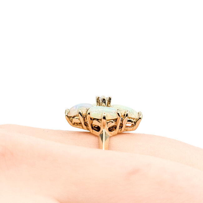 Ring Cocktail 0.03ctw Round Diamonds 4ctw Opal 14ky 16.5mm Sz5.5 3.4g 225110026