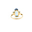 Ring 0.08ctw Round Diamonds 5ct Blue Topaz 14ky 14mm Sz7.25 4.5g 225110020