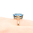 Ring 0.08ctw Round Diamonds 5ct Blue Topaz 14ky 14mm Sz7.25 4.5g 225110020