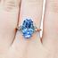 Ring 0.08ctw Round Diamonds 5ct Blue Topaz 14ky 14mm Sz7.25 4.5g 225110020